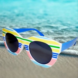 #B New Rainbow Stripes Kids Classic Sunglasses Shades UV Protection Girls